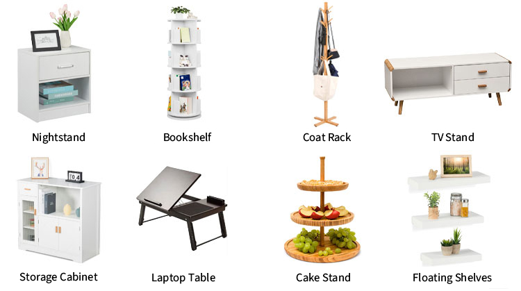 Bedroom Nightstands and Display Shelving Units