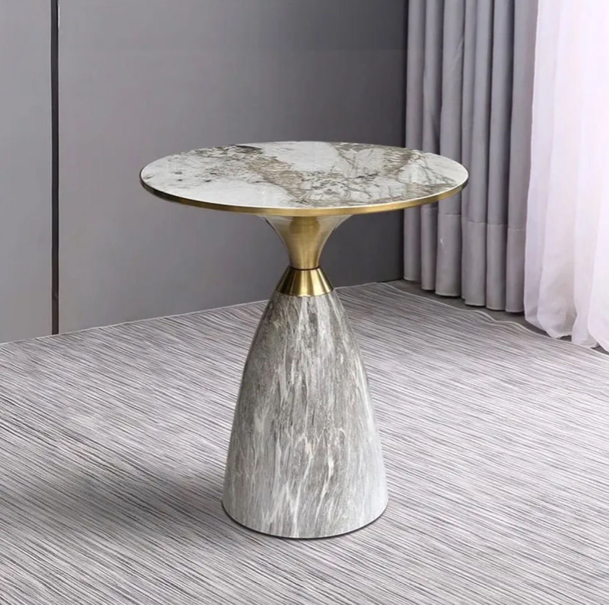 Side Coffee Table Marble Side Table for Living Room Modern Metal Side Table