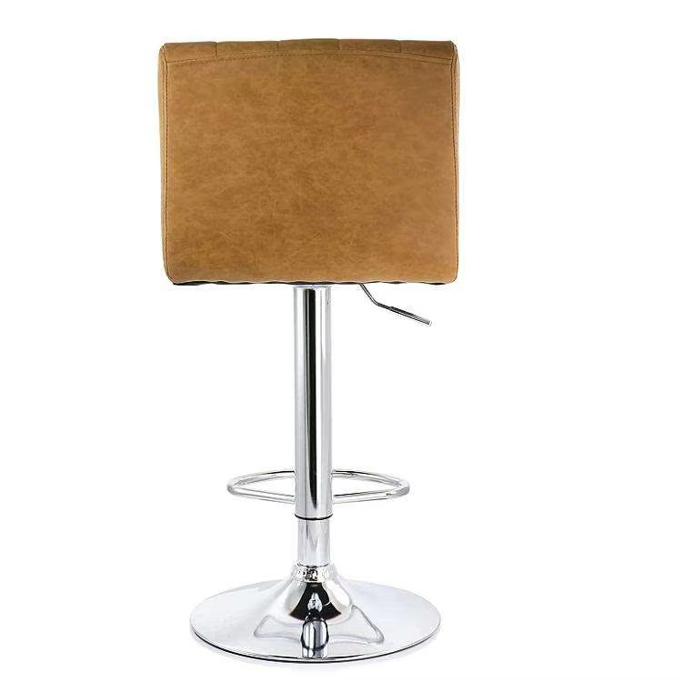 Modern Brown Leather Height Adjustable Swivel Breakfast Bar Stools Luxury Taburet De Bar
