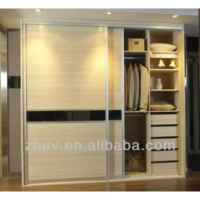Sliding Door Melamine MDF Bedroom Wardrobe(ZHUV Factory)