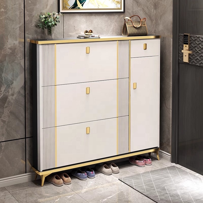 Rotating Slim Wooden Shoe Storage Cabinet Foldable Entrance Home Furniture Rotating Shoe Rack Storage Cabinet