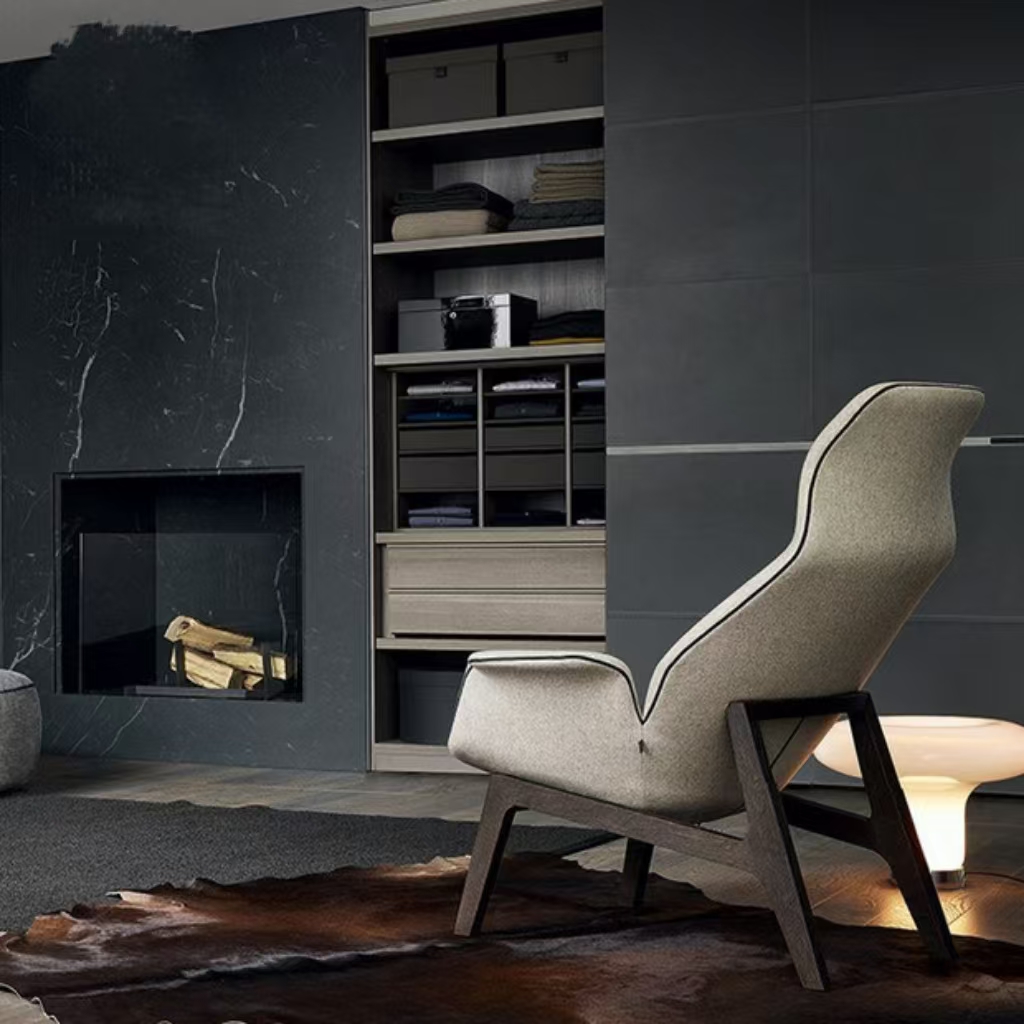 Elegant Modern Fabric High Back Recliner Chair Comfort Super Lazy Leisure Furniture for Home Living Room