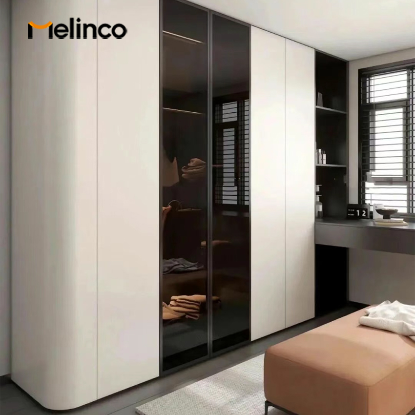 Melinco Custom Same Color Door Wall Cabinet System One-stop Solution Master Bedroom Cloakroom Walk-in Closet Storage Wardrobe