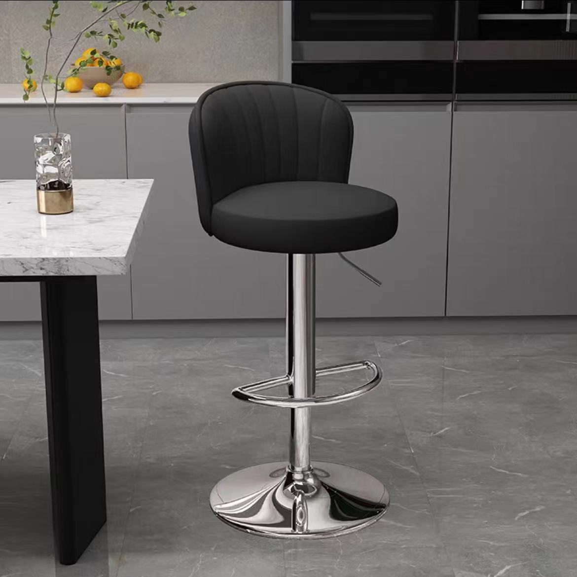 Modern Counter High Stool for Home Use Silent Swivel Bar Chair Comfortable Backrest Quality PU Wheels Adjustable for Cashier
