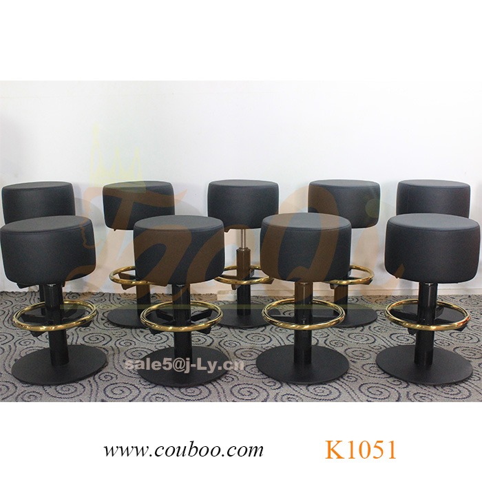 K1051 Counter Hotel Dinner Chair Stool Black White Metal OEM Modern Furniture Casino Chair Coffee Shop Pub Club Bar Stool