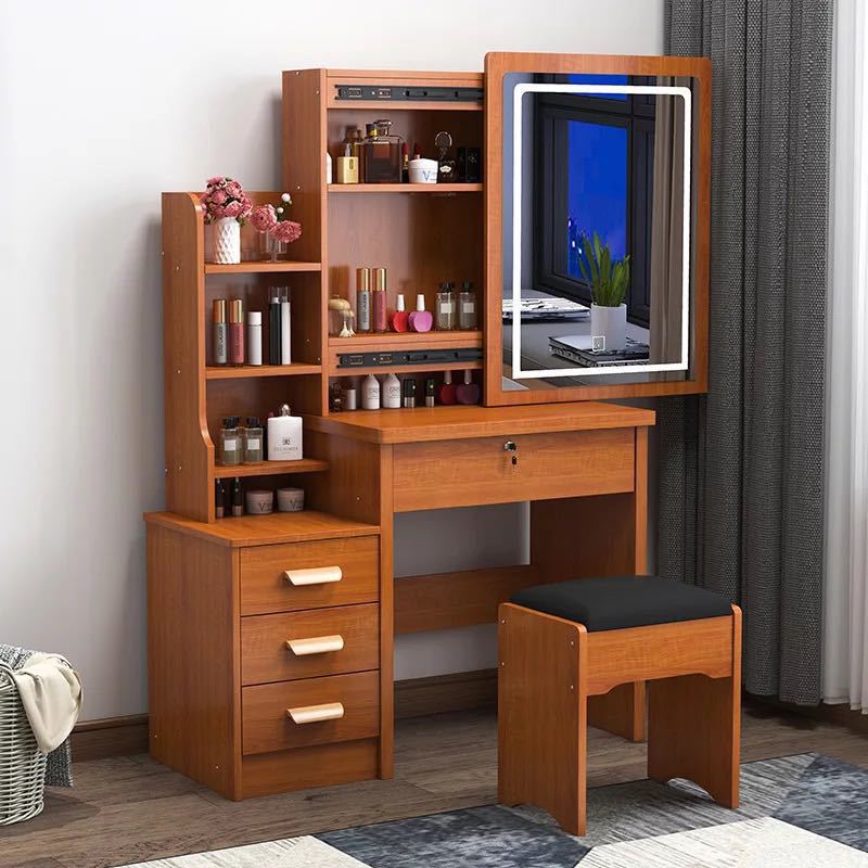 Rated Hot Selling Vanity Table LED Lighted Dressing Table Dustproof Storage Makeup Desk Apartment Small Bedroom