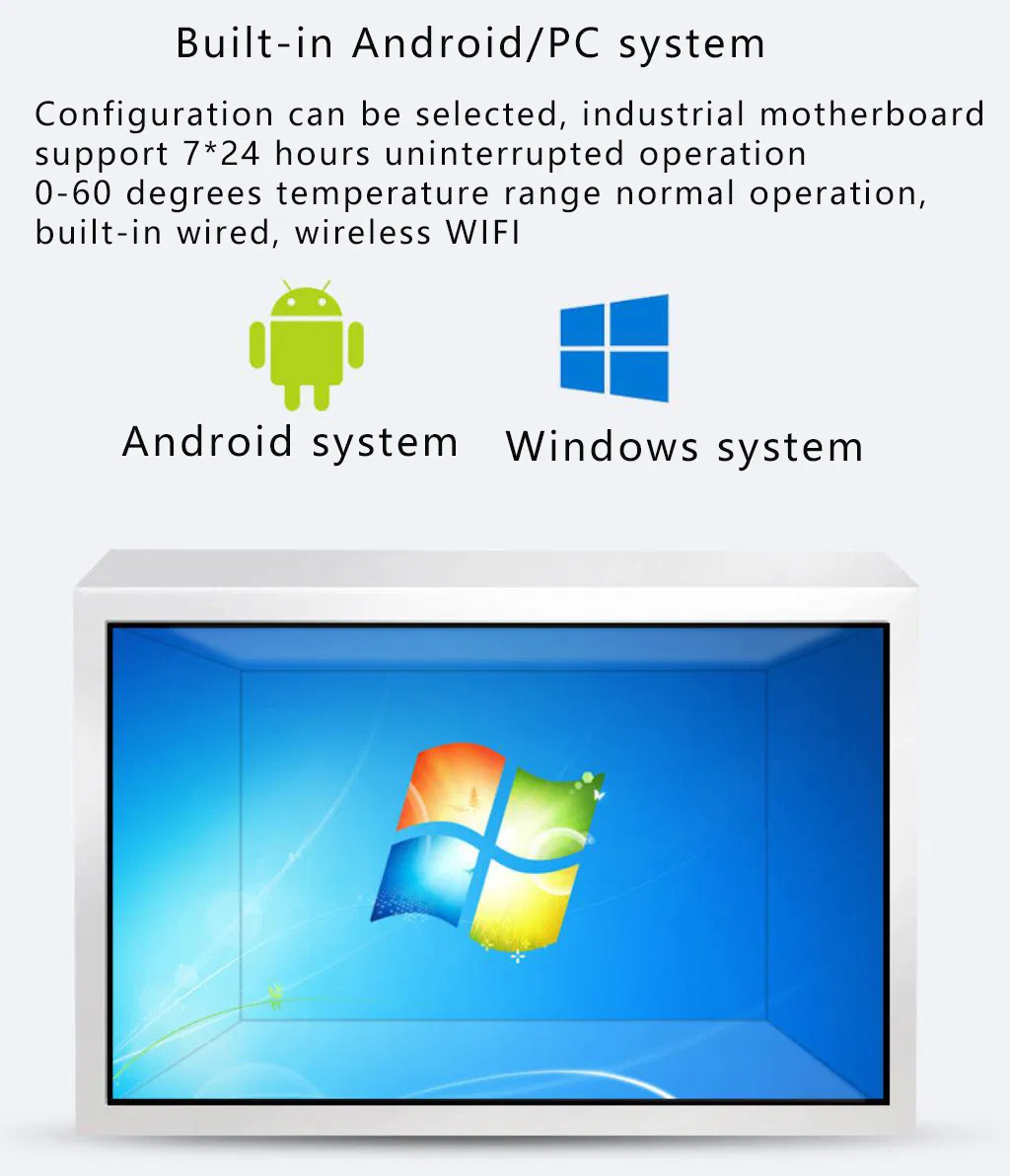 21.5 32 55 86 Inch Indoor 3D Holographic Display Cabinet Interactive Transparent Cabinet LCD Transparent Holobox