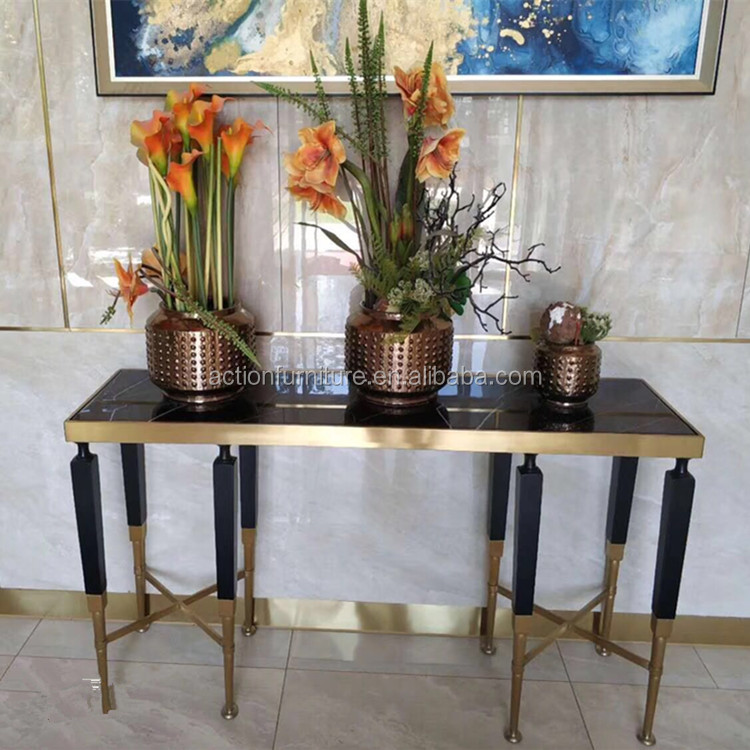 Living Room Furniture Stainless Steel Small Coffee Table China Style Tea Table for Home Hotel End Table