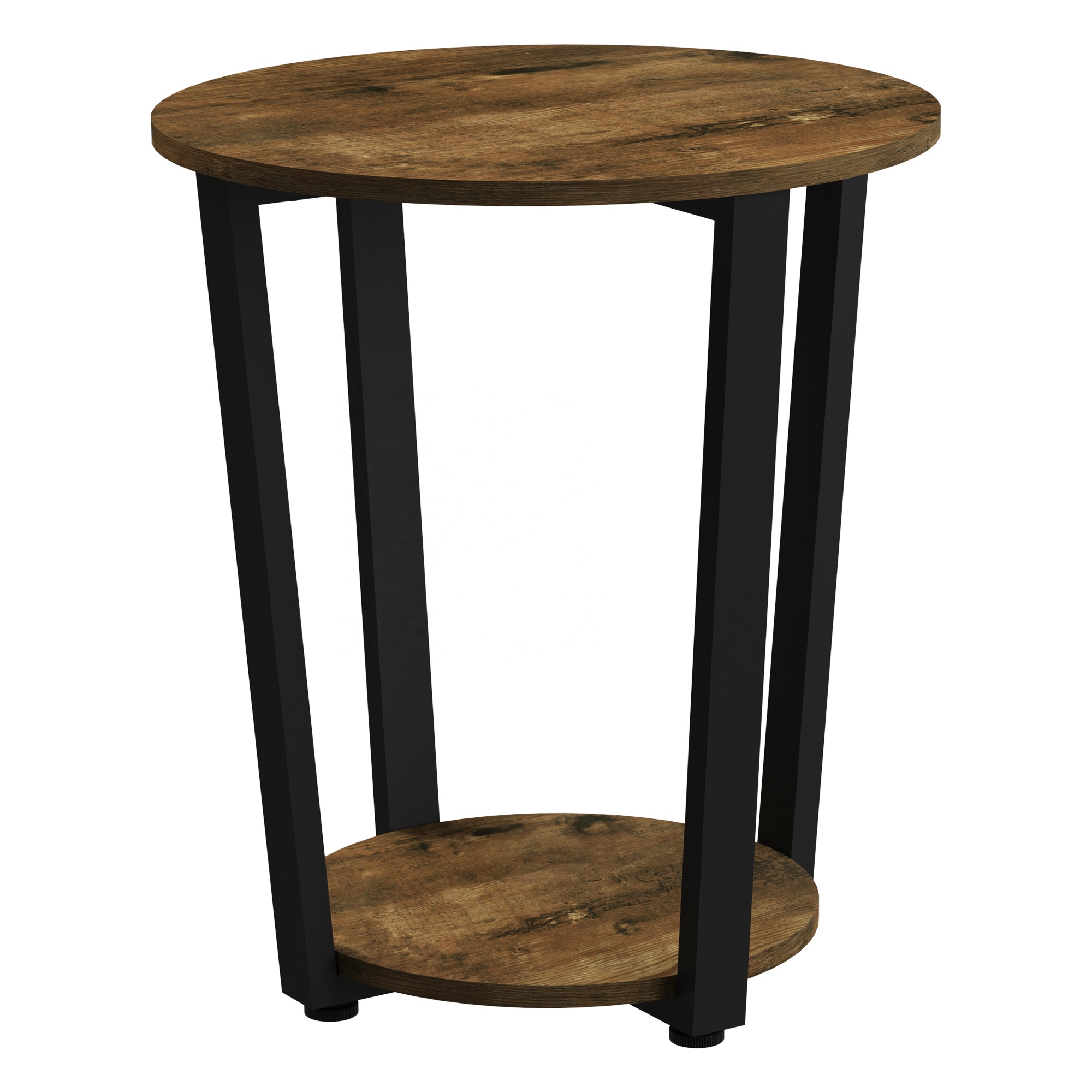 Side Table Small End Table: Round-Shaped Sofa Table with Metal Frame for Living Room, Bedroom, Small Spaces