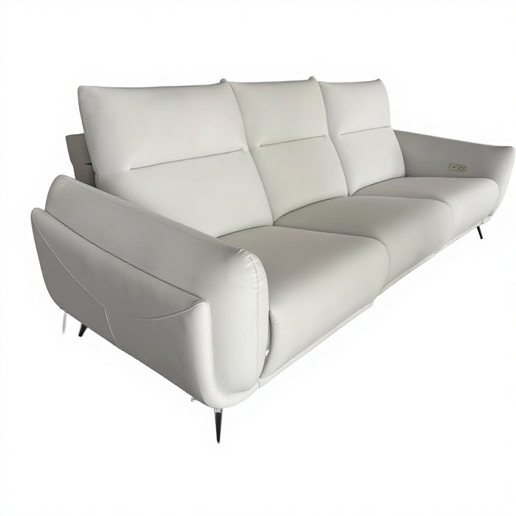 Electric Genuine Leather Modern Massage Recliner Sofa Chair Wood Frame Swivel USB Interface-First-Class Leisure Living Room