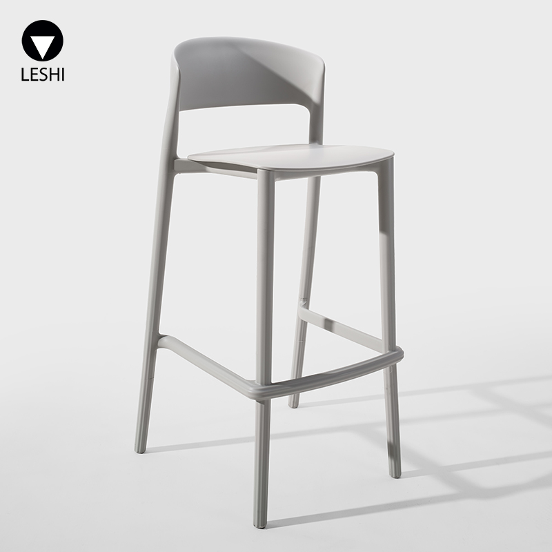 Plastic Outdoor Black White Kitchen Counter Height bar Stools Chair for Kitchen Modern