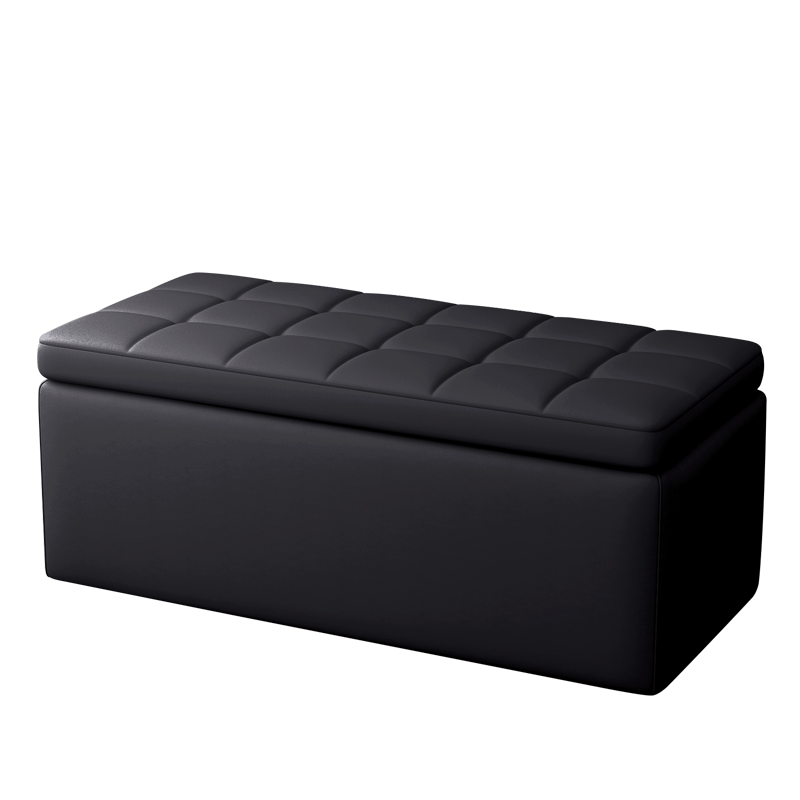 Modern Tufted PU Leather Storage Ottoman Bench Lift Top Cube Bench for Entryway Living Room Bedroom Hallway School &amp; Apartment