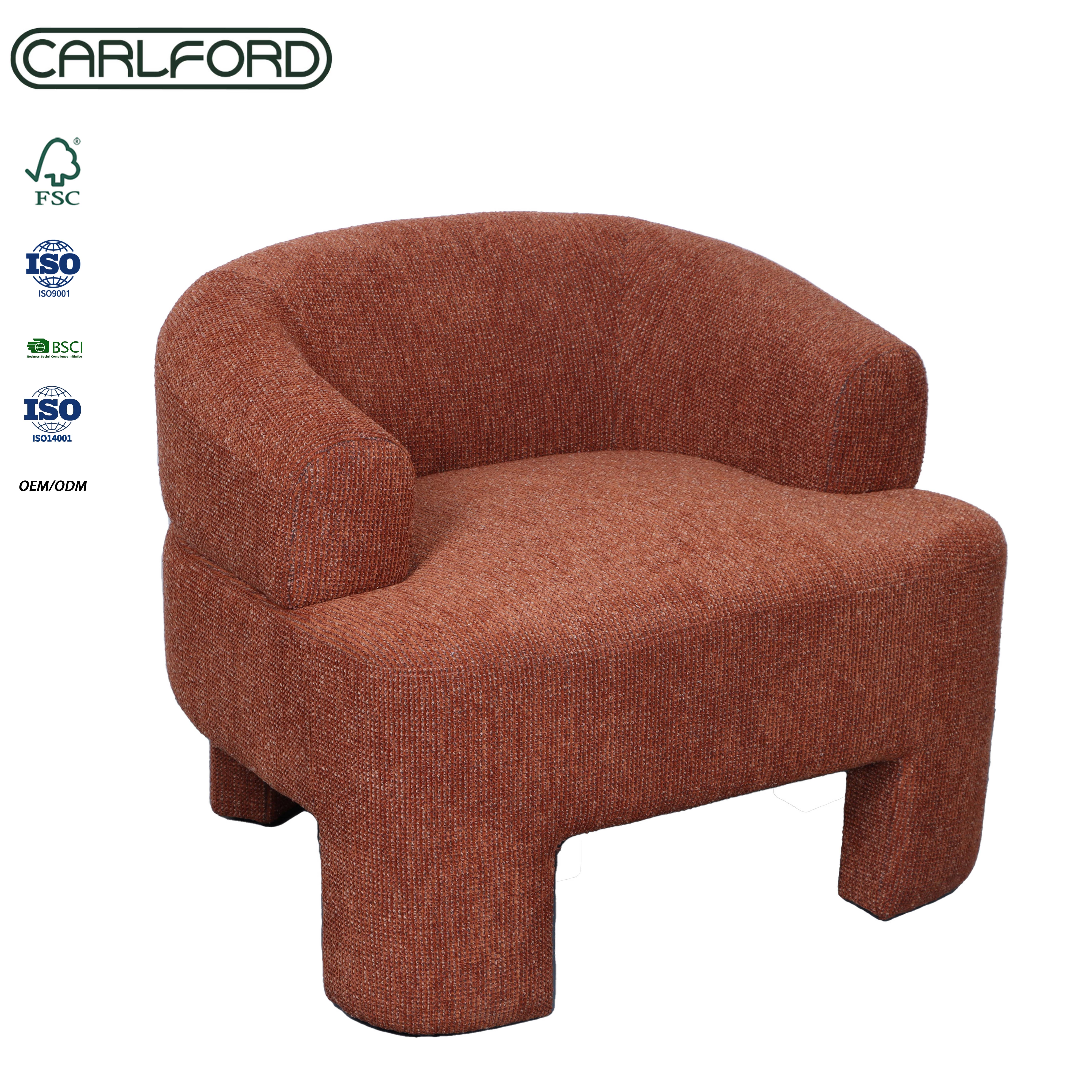 CARLFORD Metal Leg Chair Fabric Chair, Fabric Living Room Armchairs, Fabric Bedroom Chair Leisure Chair Wholesale Accent Chair