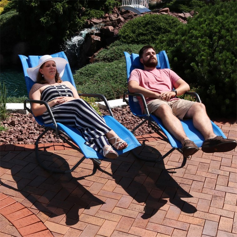 White Comfortable Lounge Chairs Lazy Lounge Chair Patio Garden Leisure Steel Rocking Chair