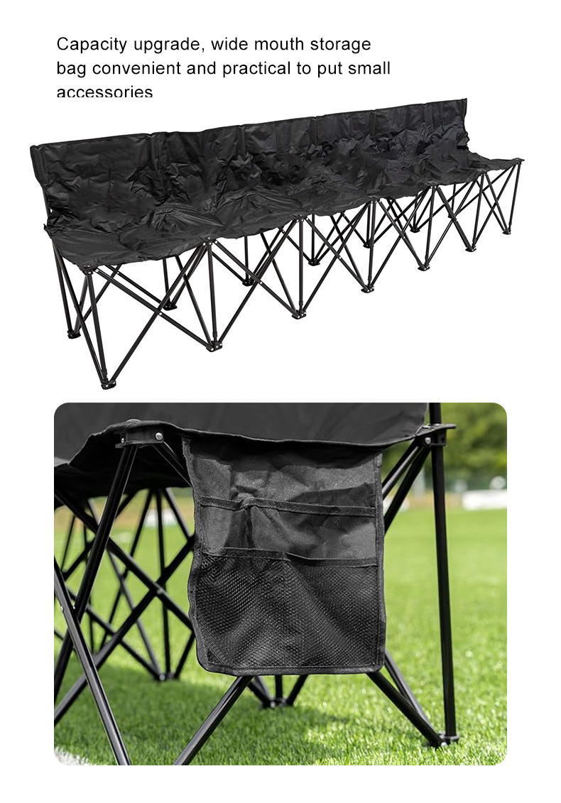 Oem Liegestuhl Soccer Sports Collapsible Oxford Cloth 3 4 6 Person Seats Lounge Outdoor Folding Camp Garden Beach Chairs