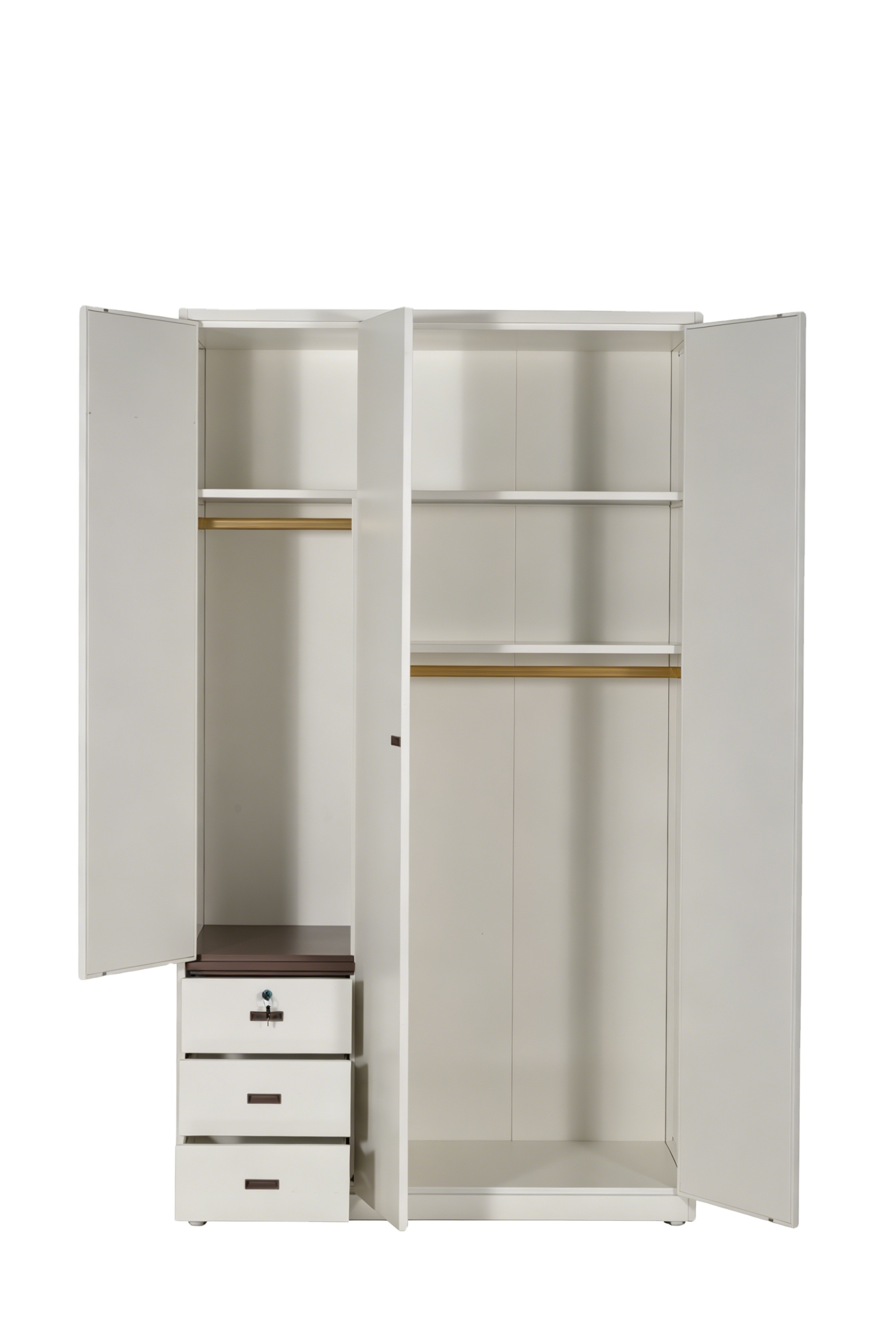 Wardrobe Modern Freestanding Steel Bedroom and Living Room Wardrobe with Clothing Storage for Home Apartment and Hotel Wardrobe