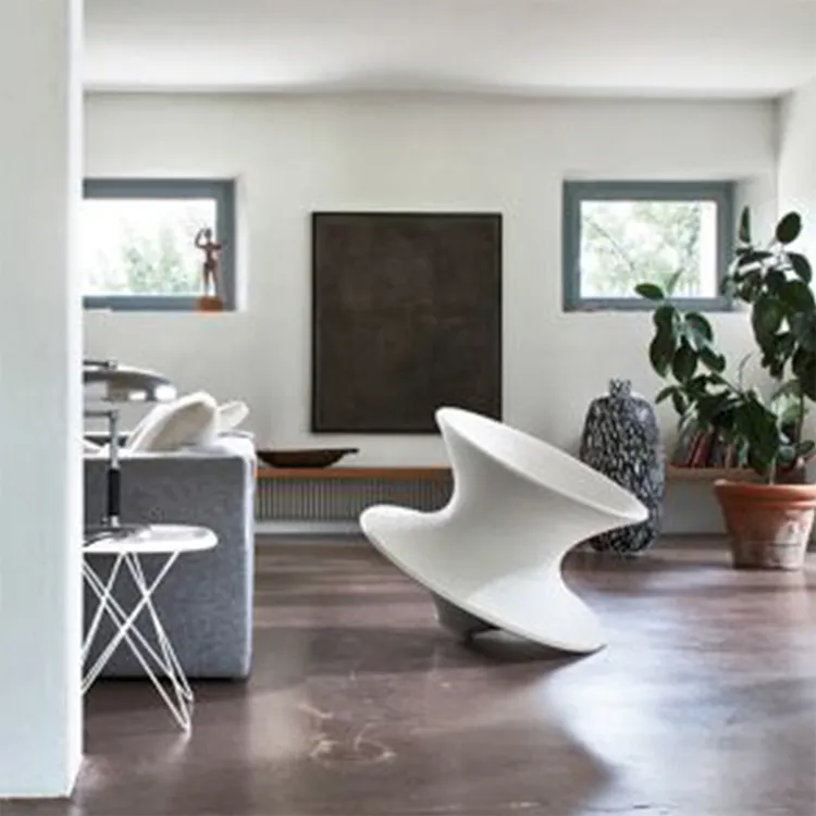 Modern Luxury Fiberglass Rocking Chair with 360-Degree Rotation for Living Room Hotel Park Apartment Gym