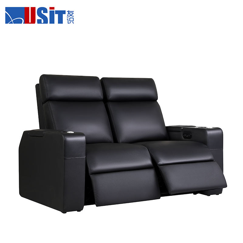 Usit Factory Supply VIP Cinema Theater Seats Lounge Chair Home Living Room Electric Genuine Leather Recliner Sofa Vip Cinema for