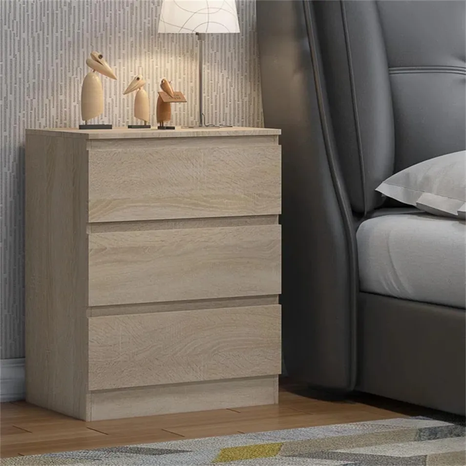 Functional Wooden Panel Furniture 3 Drawers Storage Chest of Drawers