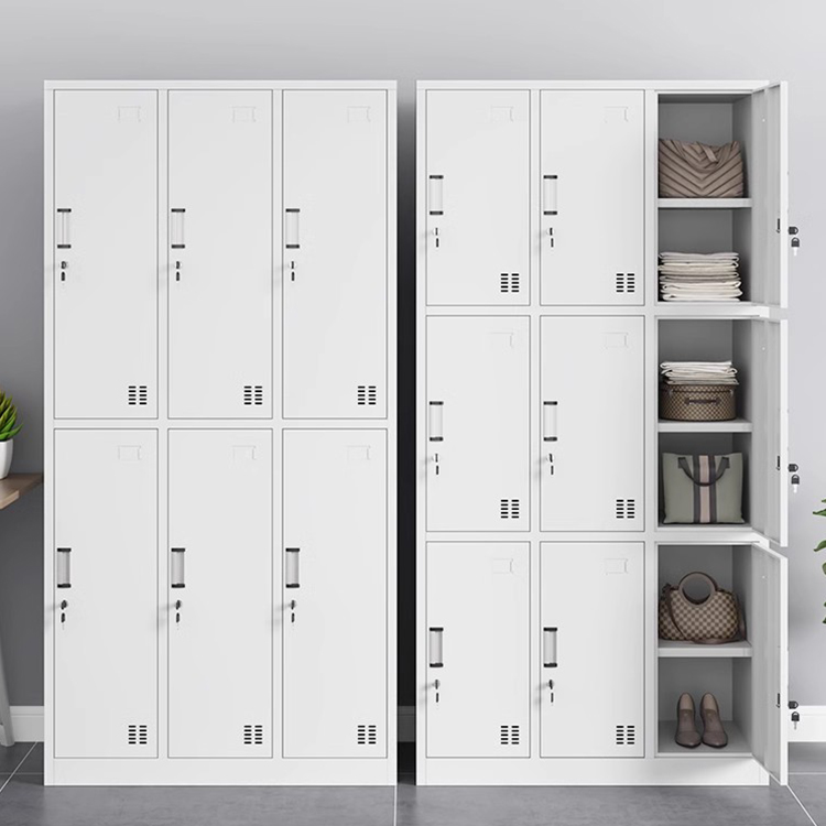 New Metal Wardrobe School Office Gym Bedroom 6 Doors Steel Storage Locker Cabinet For Employees,Industrial With 1 Shelf Assembly