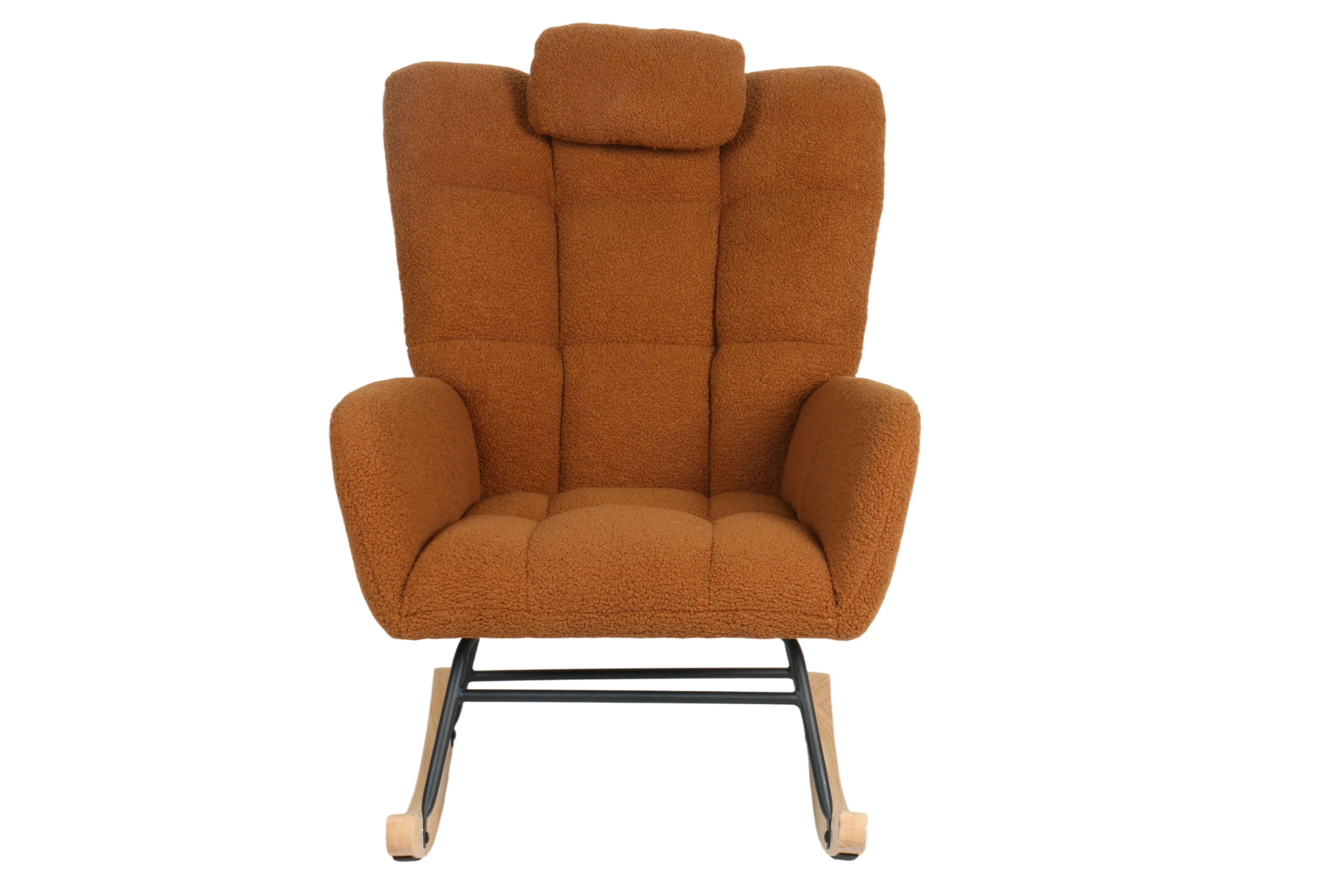 Nordic Modern Lazy Casual Eco-Friendly Durable Sofa Swing Rocking Chair Solid Wood Base for Living Room Bedroom Hotel (3-Year