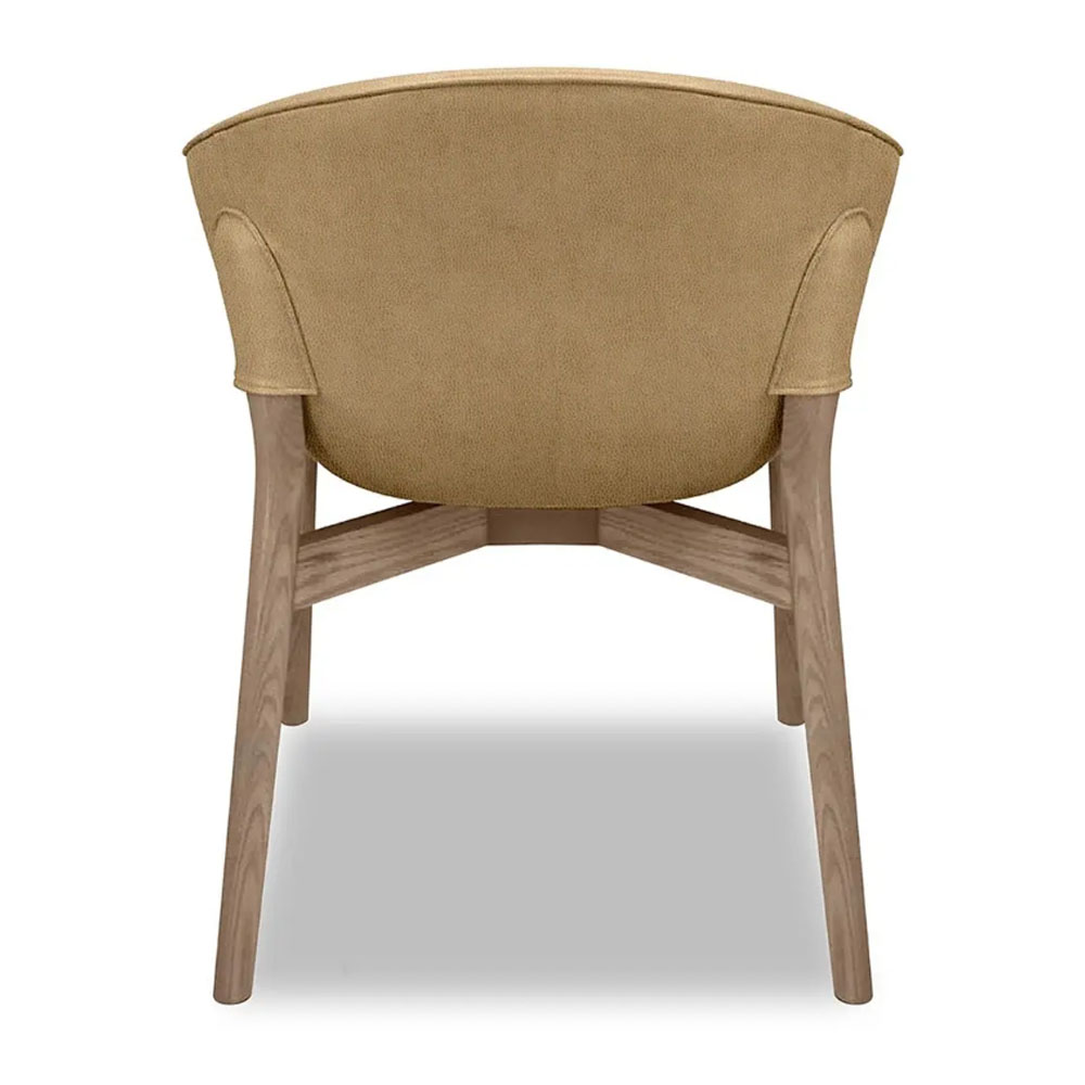 Light Khaki Fabric Armchair Hotel Restaurant Chair Warm Touch Ergonomic Support Solid Cone Shaped Legs Hospital Lounge Chair