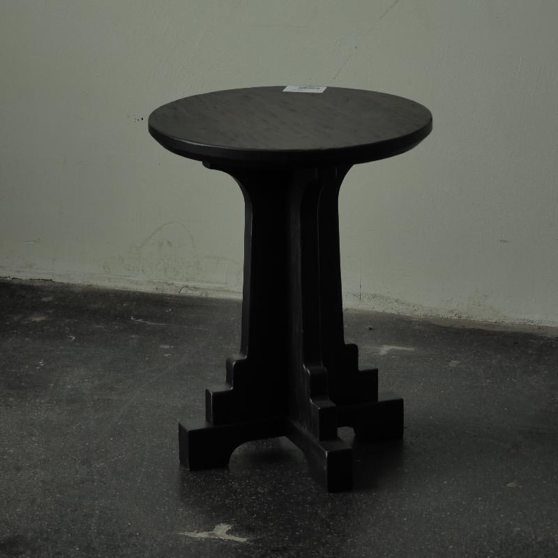 Handcrafted Solid Wood Side Table Accent End Table With Unique Architectural Pedestal Design Wood Living Room Furniture on Sale