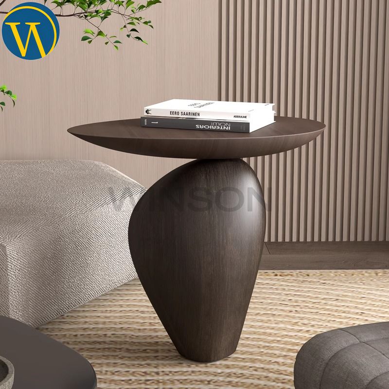 FRP Modern Luxury Wood Topdesign Coffee Corner Side Table for Home Furniture Carton Living Room Furniture Console Table