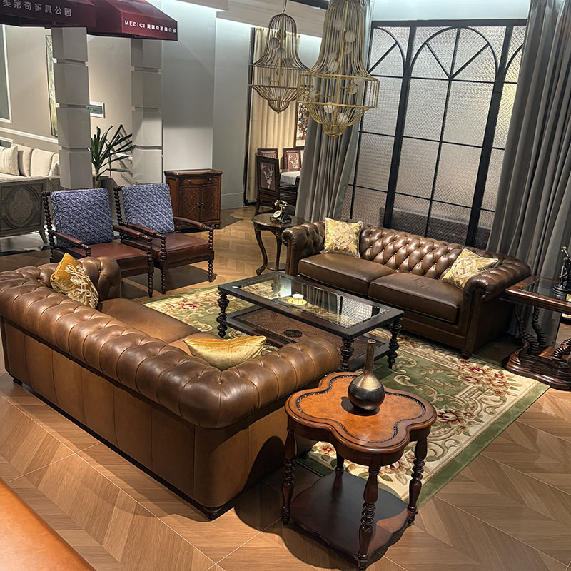 American Single Sofa Chair Modern Leather Wood Accent Reclining Armchair for Home or Office for Living Room Hotel Lounge Use