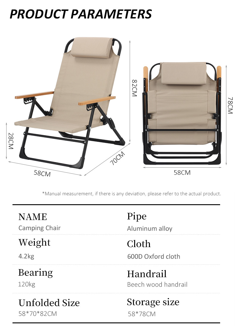 Modern Outdoor Adjustable Aluminum Folding Leisure Chaise Beach Lounge Kermit Chair with Oxford Fabric Pillow for Adult Kids