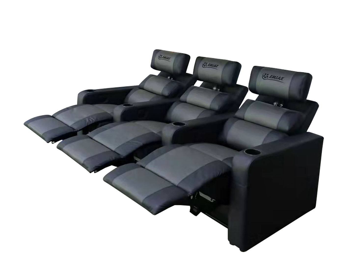 Theater Recliner Black and Grey Style 2