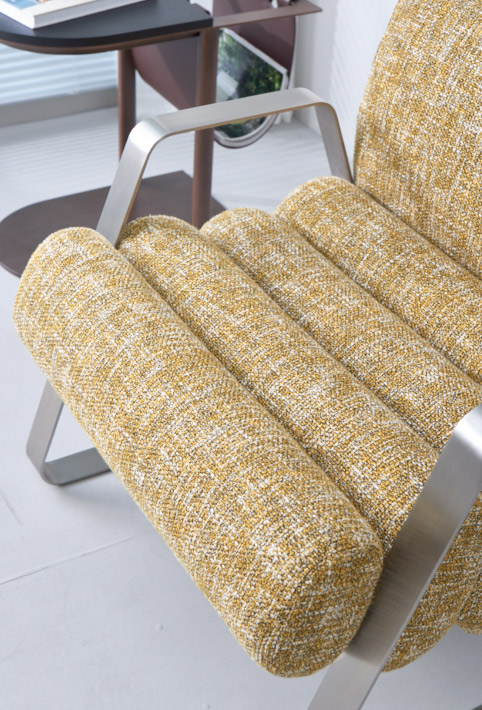 Modern Luxury Metal Frame Adjustable Reclining Lounge Armchair with Cotton Linen Cover for Living Room Home Office &amp; Hotel Use