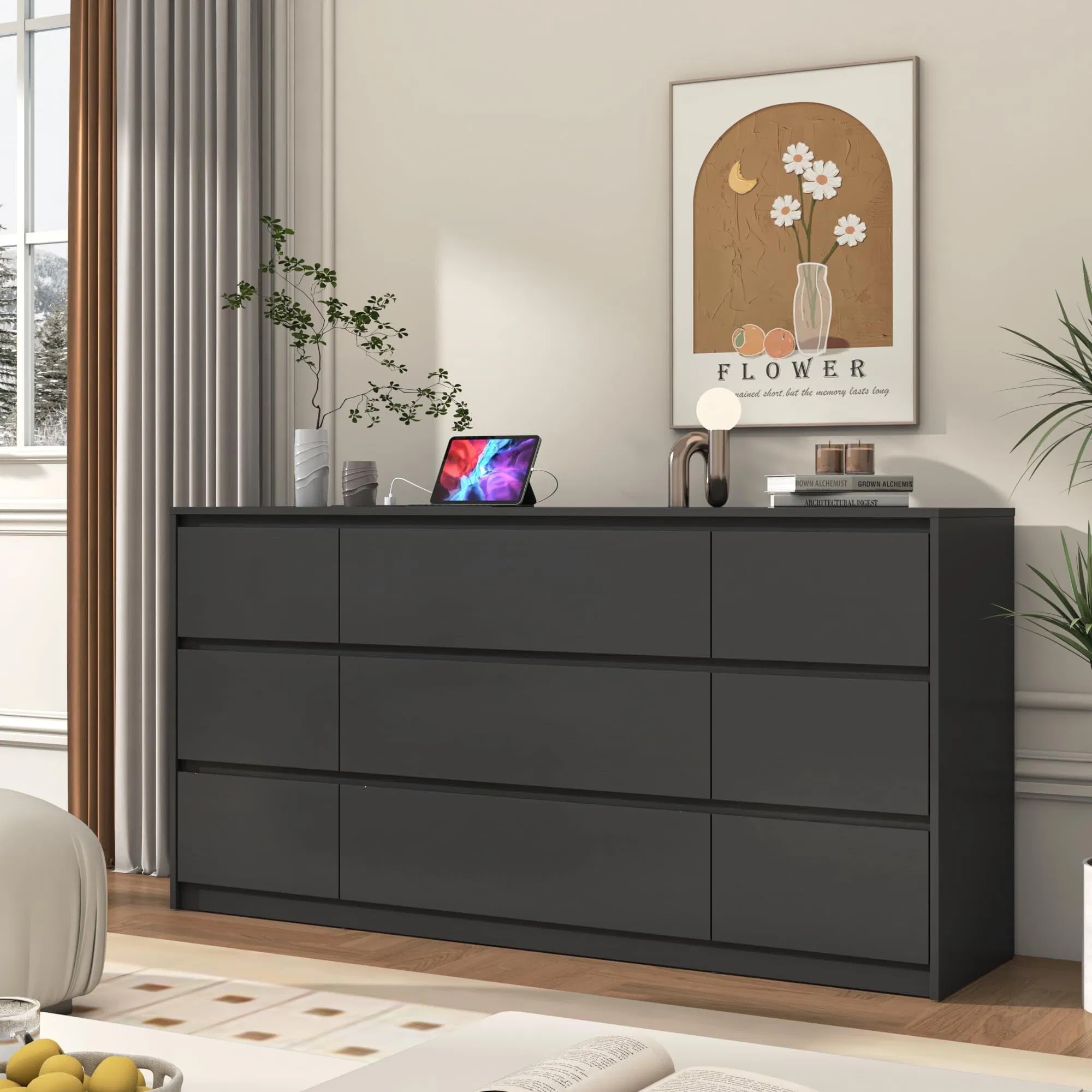 New Fashion Hot Sale Multi-Functional Wooden Bedroom MDF Chest of Drawers for Bedroom with 9 Drawes