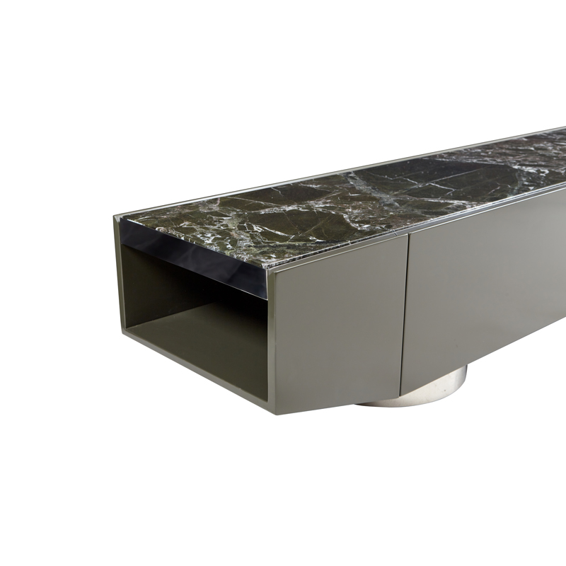 New Modern Stainless Steel Top Minimalist TV Stand with Storage for Living Room Apartment-Friendly