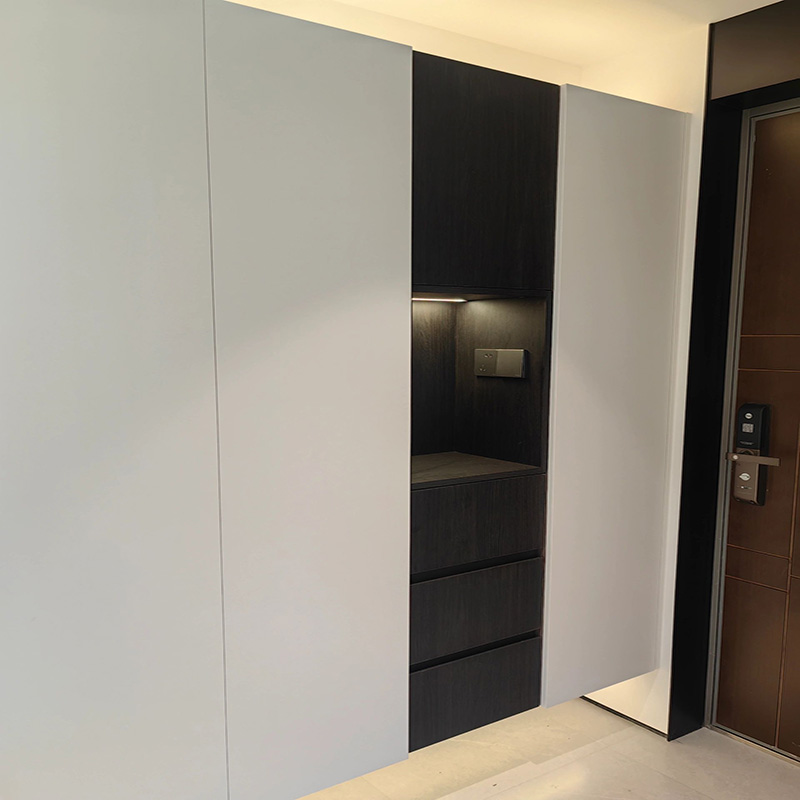 Minimalist Style Customized Modern Wooden Shoe Cabinet Entryway Furniture Storage Bench with Drawer and Hidden Shoe Rack