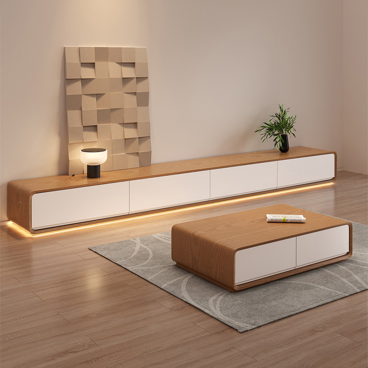 Factory Wholesale Custom Made Good Quality Long Simple New Design Storage Wooden Furniture TV Cabinet TV Stand for Living Room