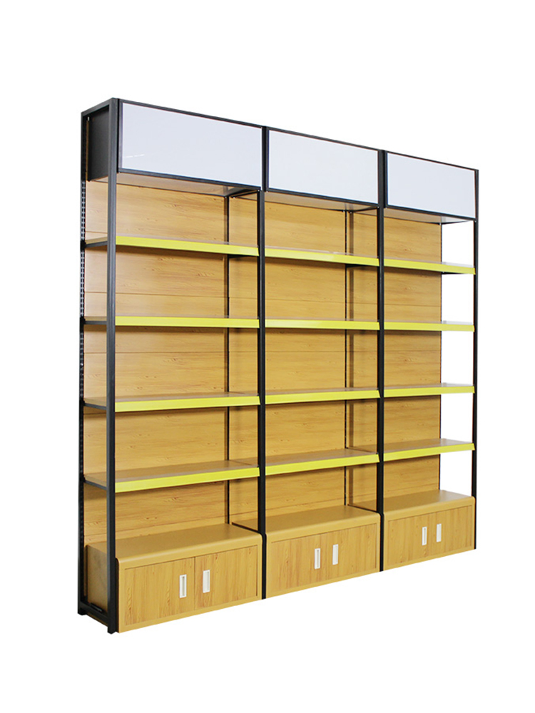 Single Side Book Shelf Display Goods Book Wooden Shelf Used Supermarket Shelf Cosmetic Store Shelfwooden Storage Rack