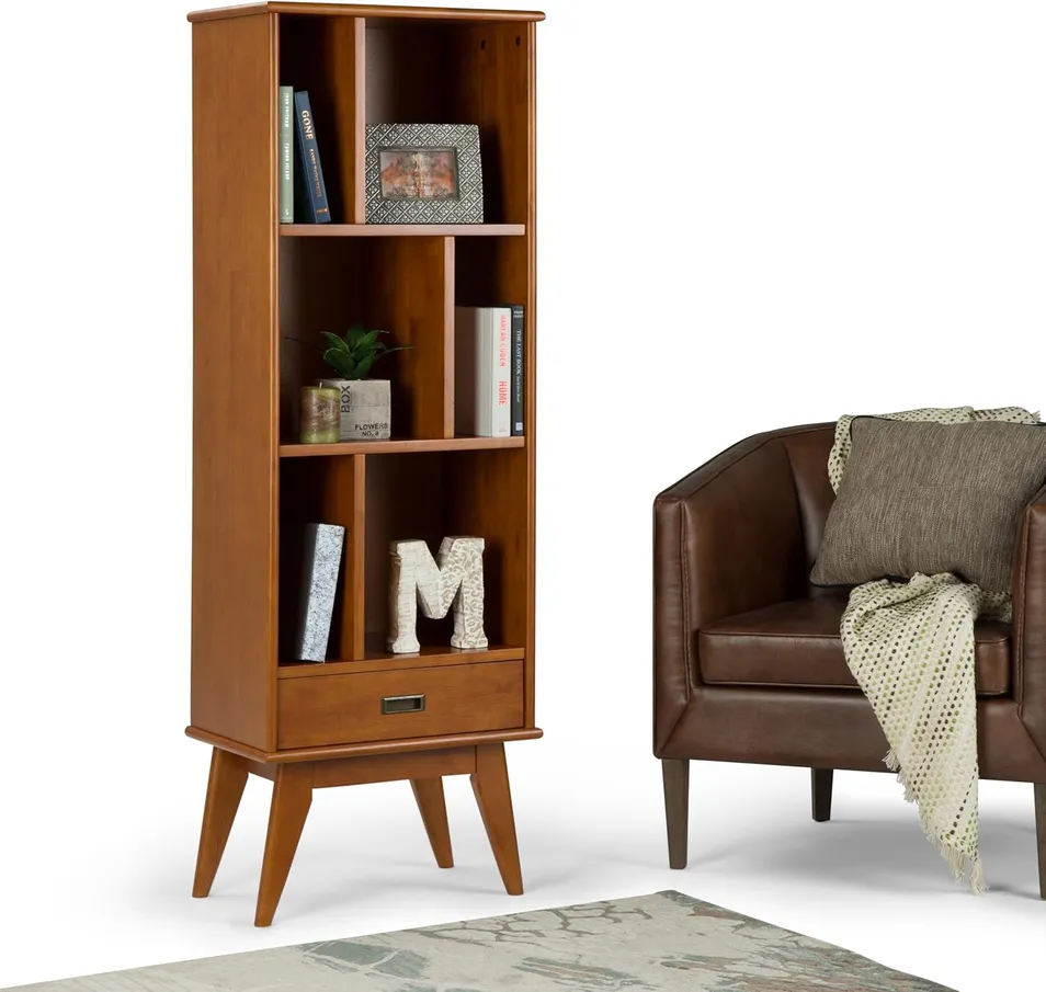 Space-Efficient Solid Wood Display Cabinet with Dual-Access Storage & Open Shelf Top for Entryway Display