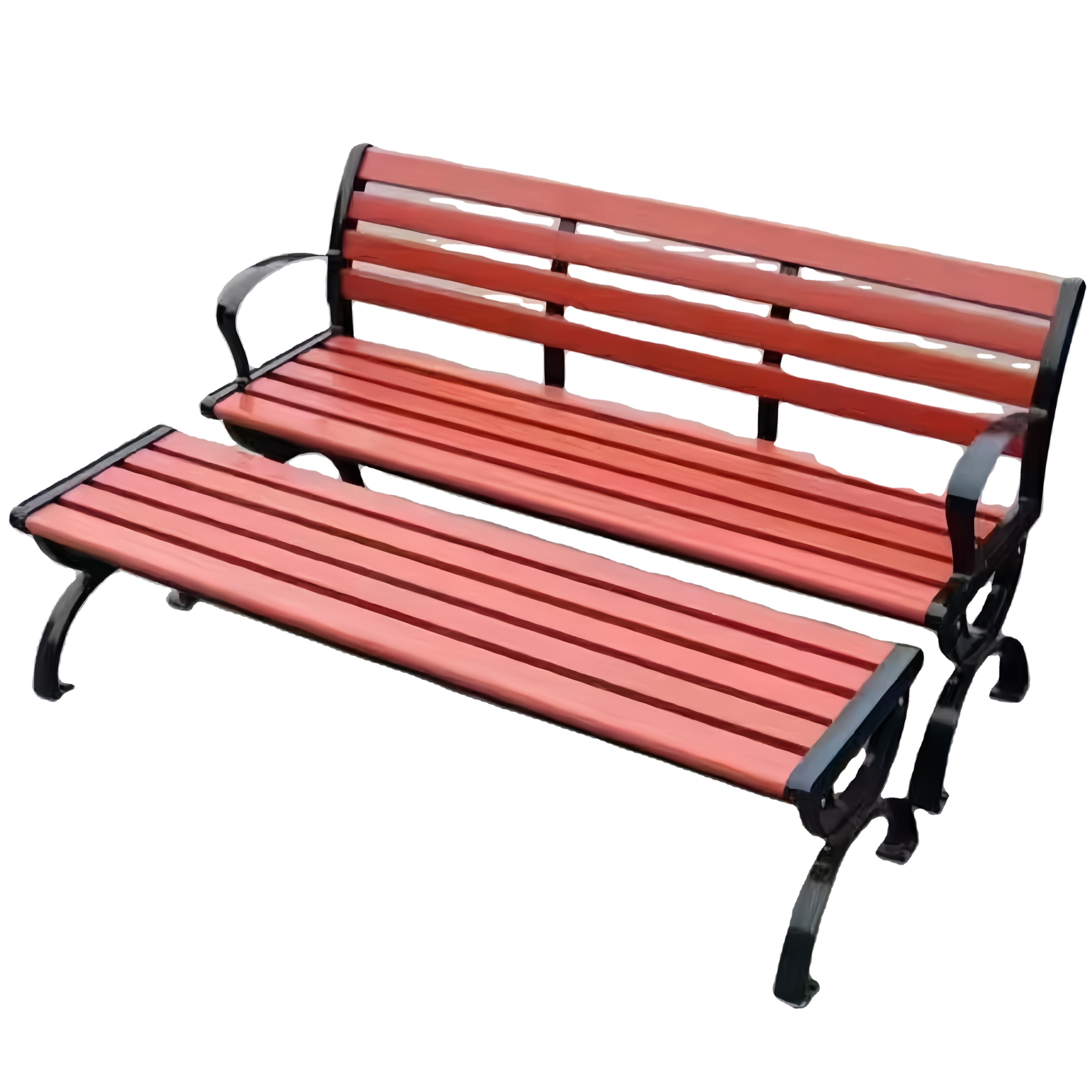 Modern Solid Wood Bench with Cast Iron Seats for Home Bar Supermarket Hospital School Entrance Outdoor Dining &amp; Patio Use