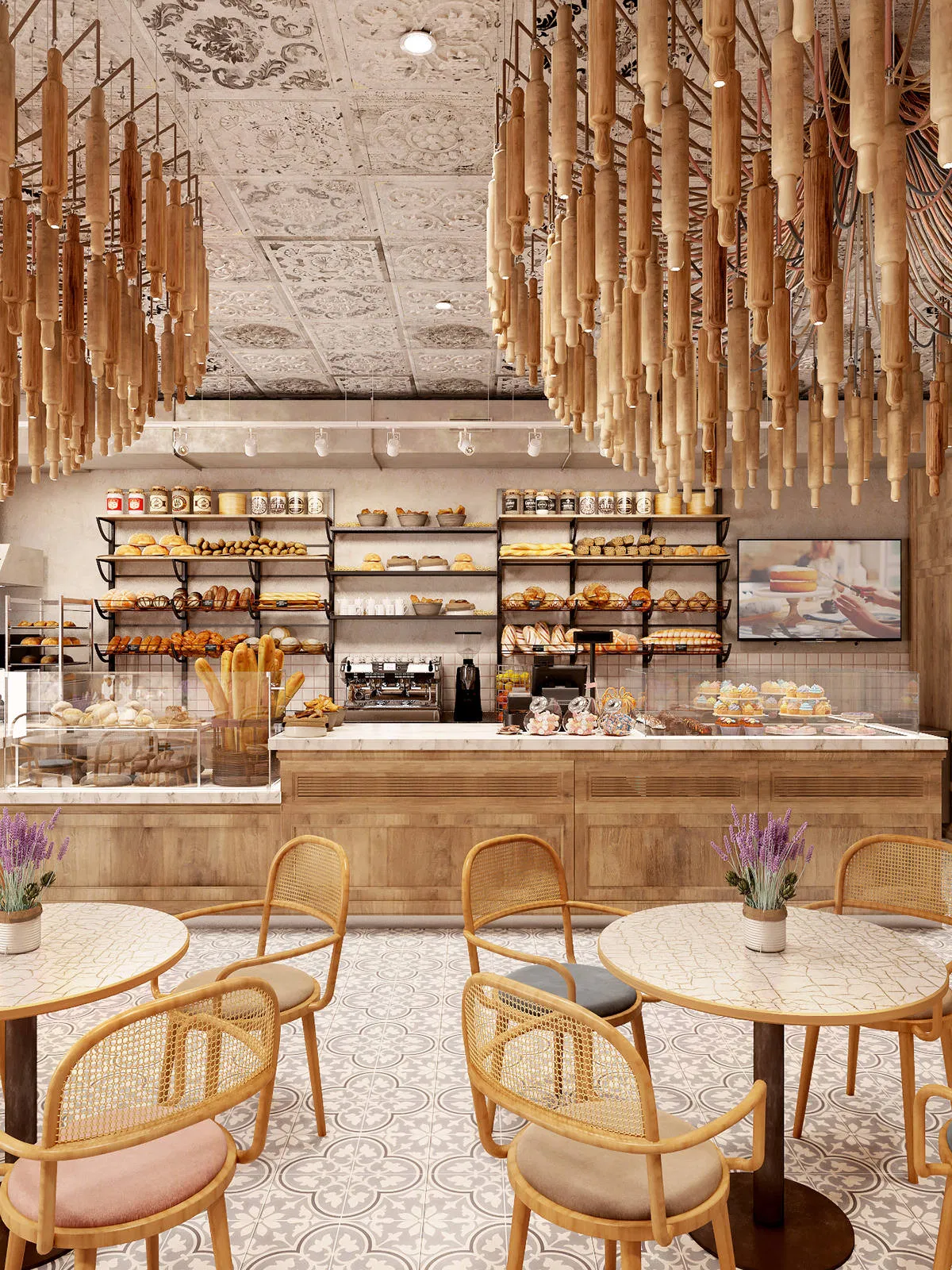 Coffee Shop Interior Design Custom Sweets Shop Furniture Cafe Shop Display Cabinet Store Renovation