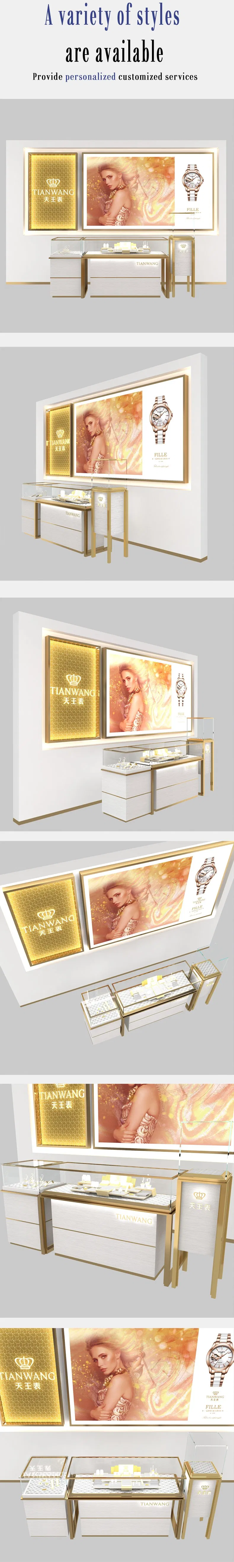 Customized Luxury Wrist Watch Wall Stand Watch Showroom Display Cabinet