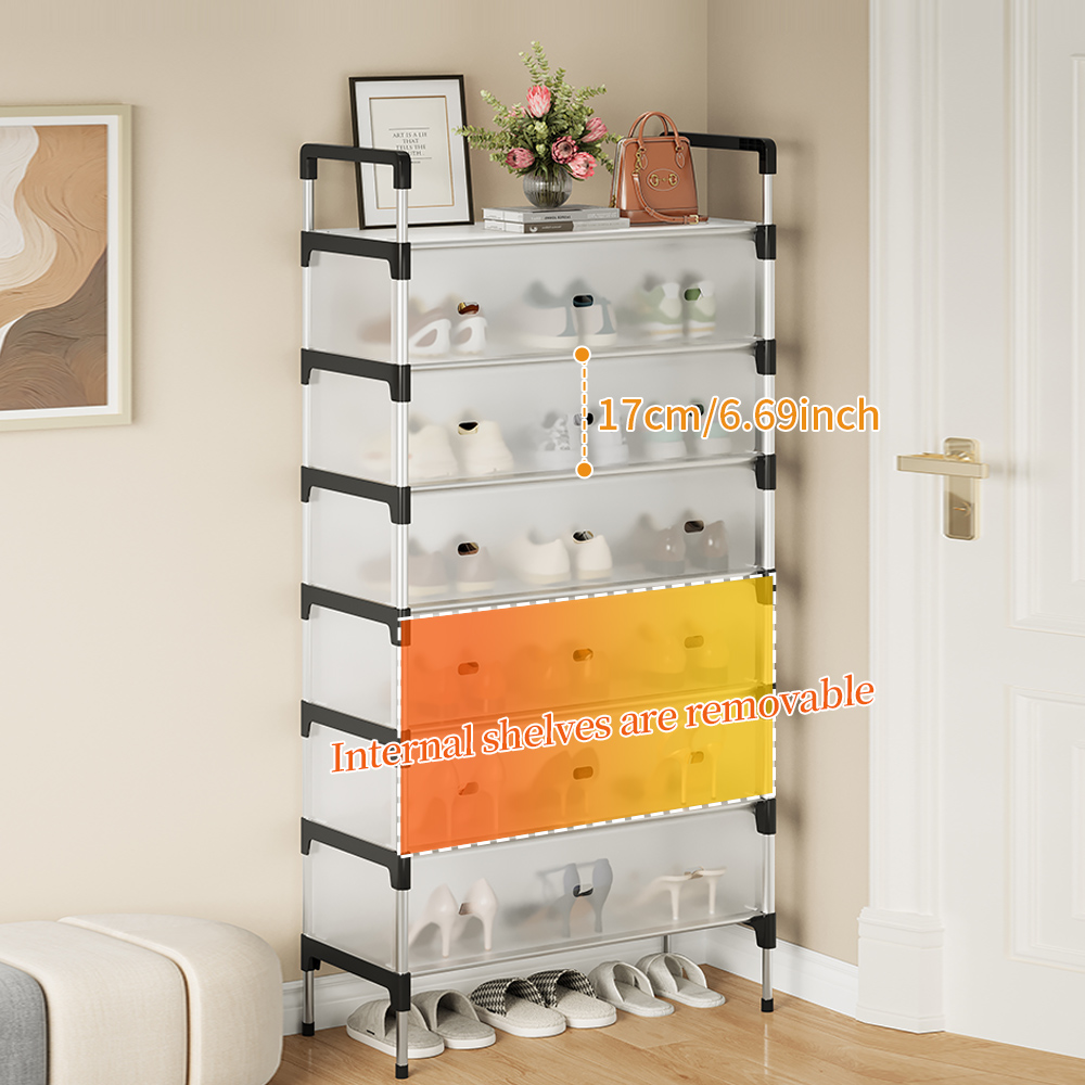 7-Layer Dustproof Shoe Storage Cabinets Detachable Moisture-proof and Rust-proof Shoe Rack Stand for Bedroom,Living Room