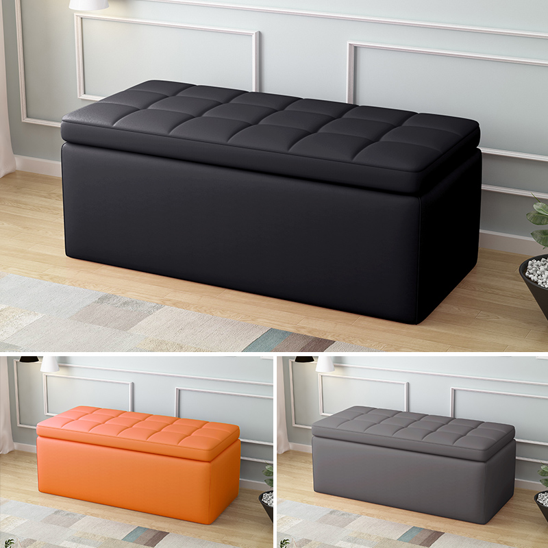 Modern Tufted PU Leather Storage Ottoman Bench Lift Top Cube Bench for Entryway Living Room Bedroom Hallway School &amp; Apartment