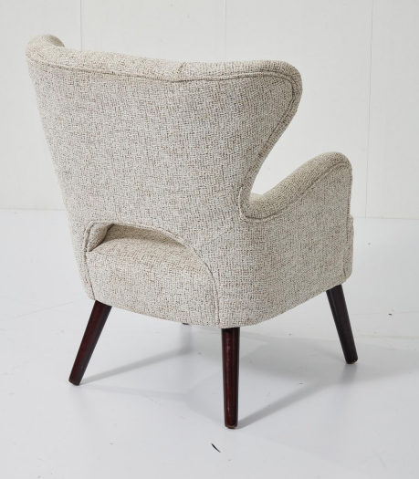 Modern Beige Tweed Wingback Leisure Armchair with Stylish Design Eco-Friendly Comfort-Focused Featuring High Quality Fabric