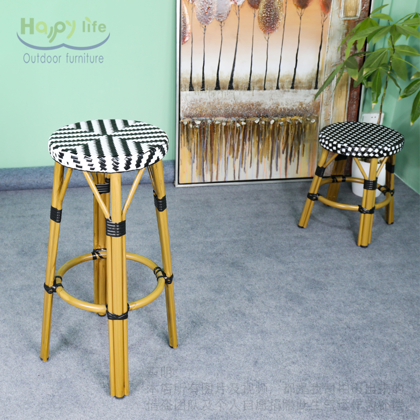 Elegant European Modern Metal Bar Stools for Dining Living Room Kitchen High Counters Restaurants Home Bars-Outdoor Friendly