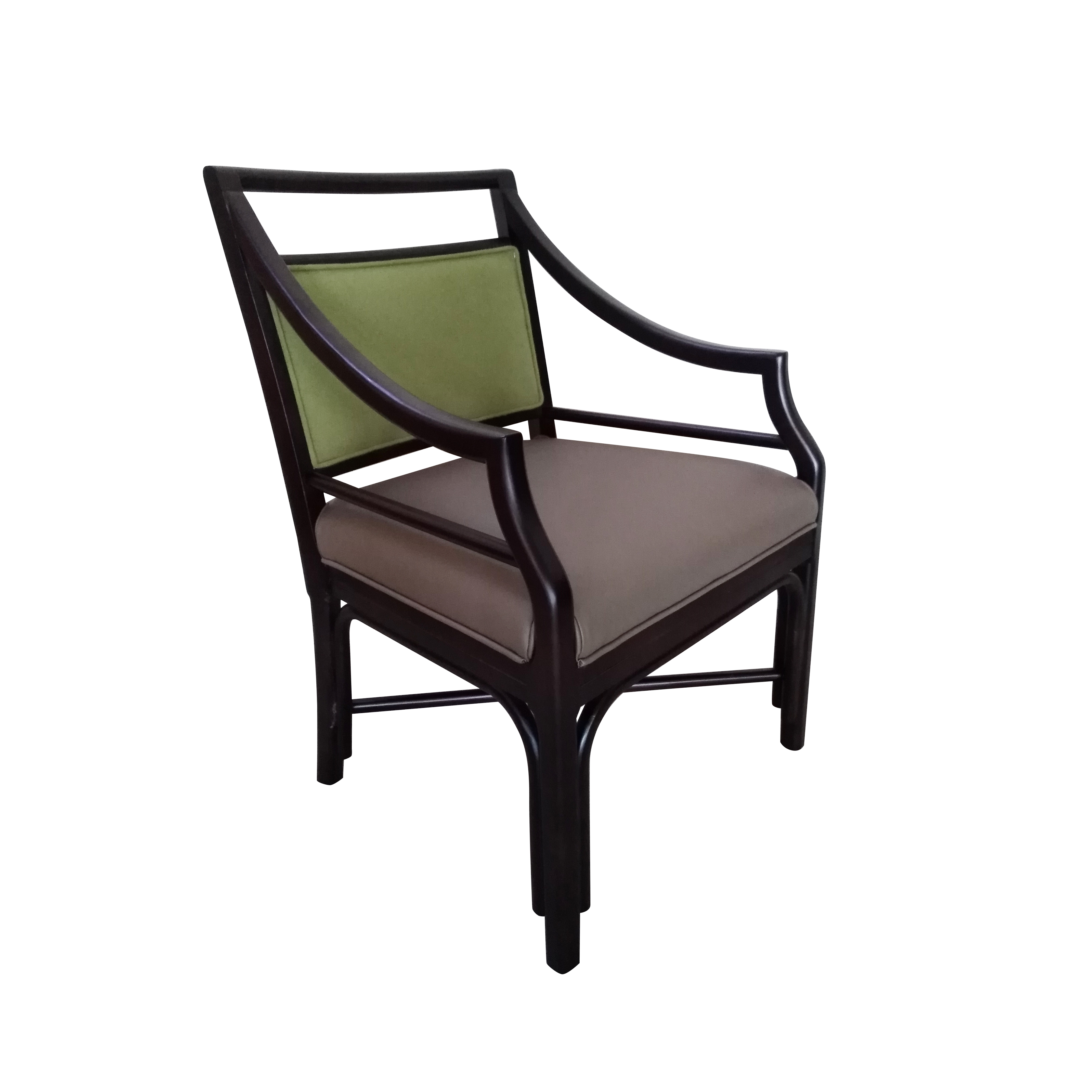 French Style Classic Residential Restaurant Cafe PU Leather Chair Furniture Wood Frame Hotel Lobby Upholstered Dining Armchair