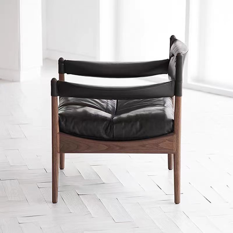 Factory Outlet Contemporary Black Luxury Leather Modern Armchairs Accent Chair in Stock