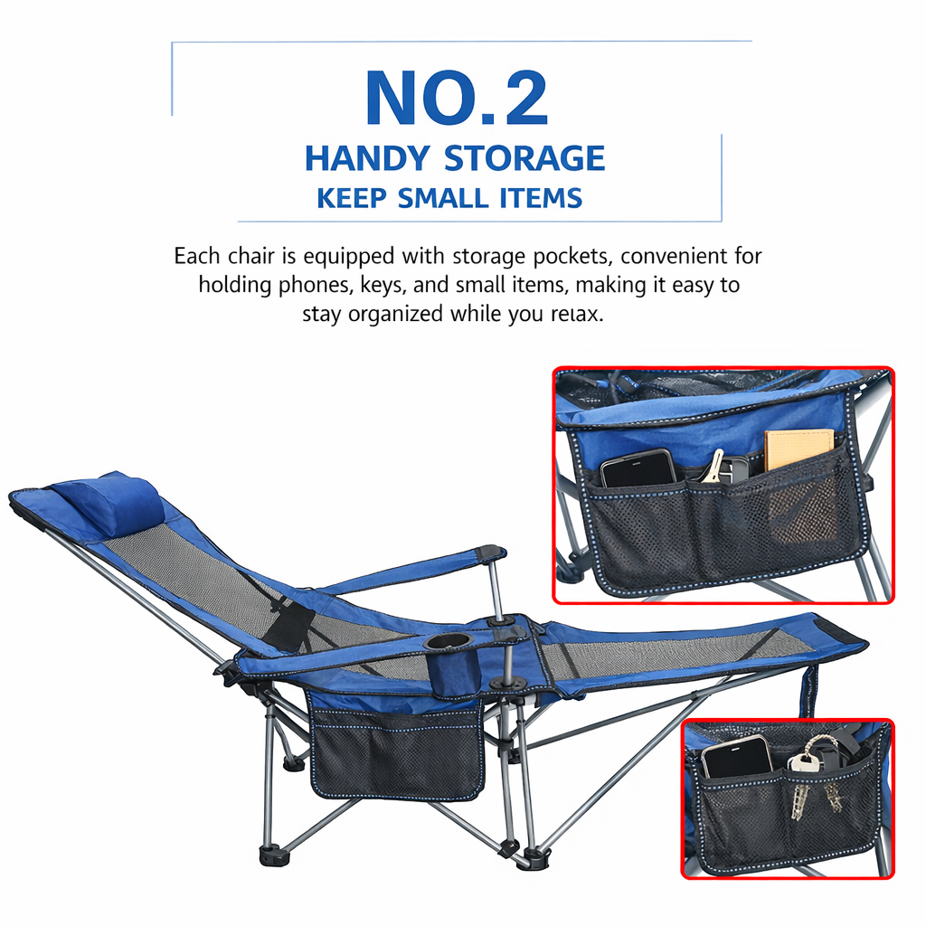 Modern Design Outdoor Folding Lounge Chair Portable Metal Beach Chair Seat for Camping Park School Use