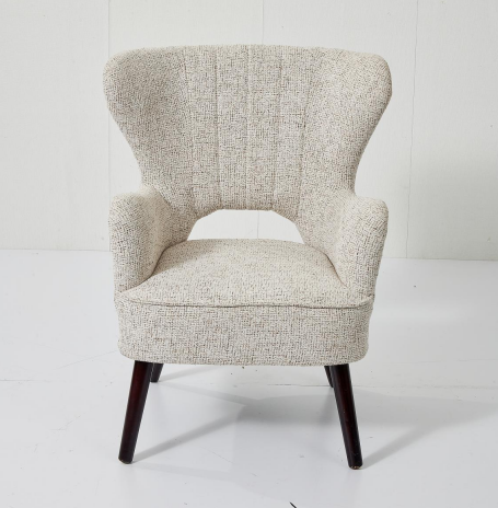 Modern Beige Tweed Wingback Leisure Armchair with Stylish Design Eco-Friendly Comfort-Focused Featuring High Quality Fabric