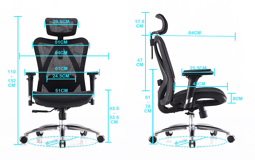 Sihoo M57 Ergonomic Chair Swivel Office Chair Full Mesh Office Chair With 3 Position Locked